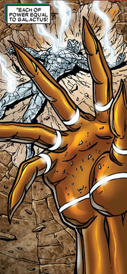 The Silver Surfer lies beaten by Aegis
