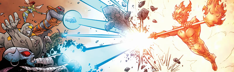 Firelord fighting the Centurions