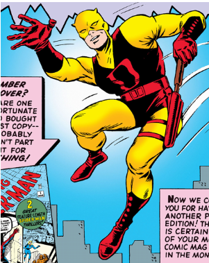 Daredevil yellow and red costume