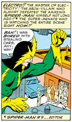Electro looking at a garage