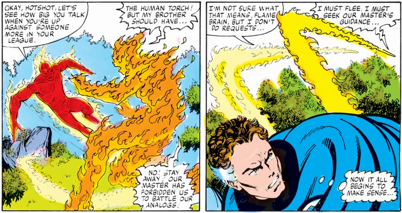 fire creature avoids a confrontation