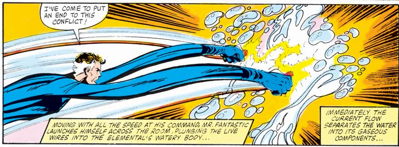 mister fantasic electrocutes a water elemental