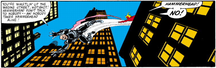 hammerhead jumps off a building