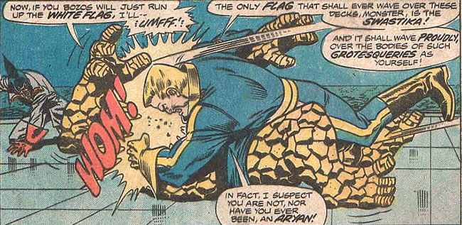 Master Man pounces
on the Thing