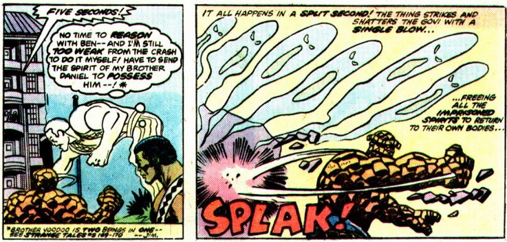 Brother Voodoo takes possession of the Thing