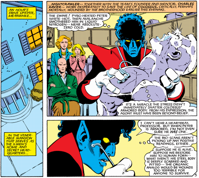 stricken colossus in the x-mansion