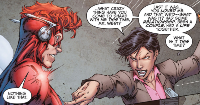 Wally West talking to Linda Park