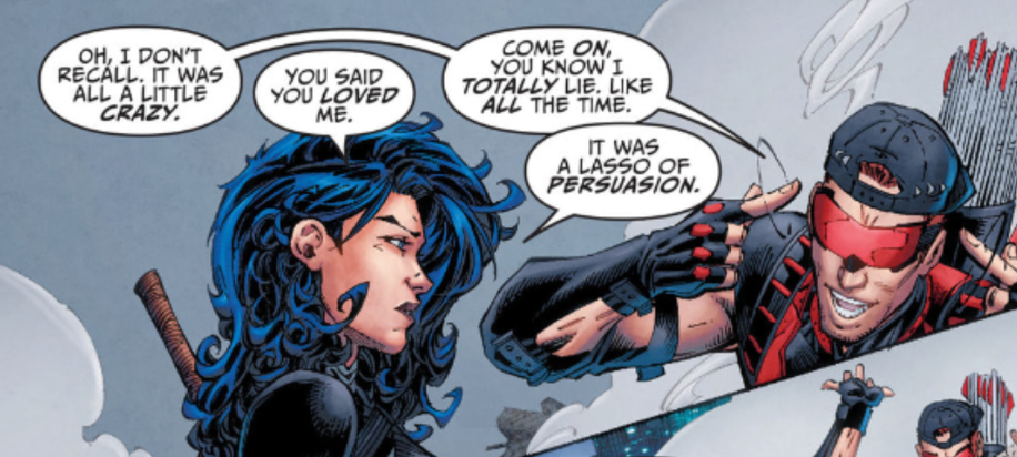 Donna Troy talking to Arsenal